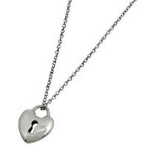 Tiffany Co Heart Lock Necklace Sterling Silver